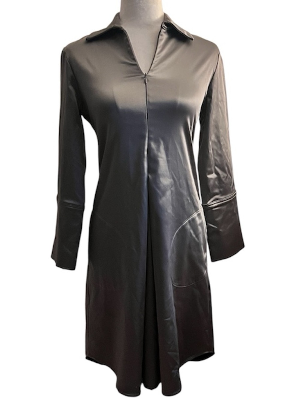 Kal Rieman Kathy Dress Metallic Iridescent Gray XS